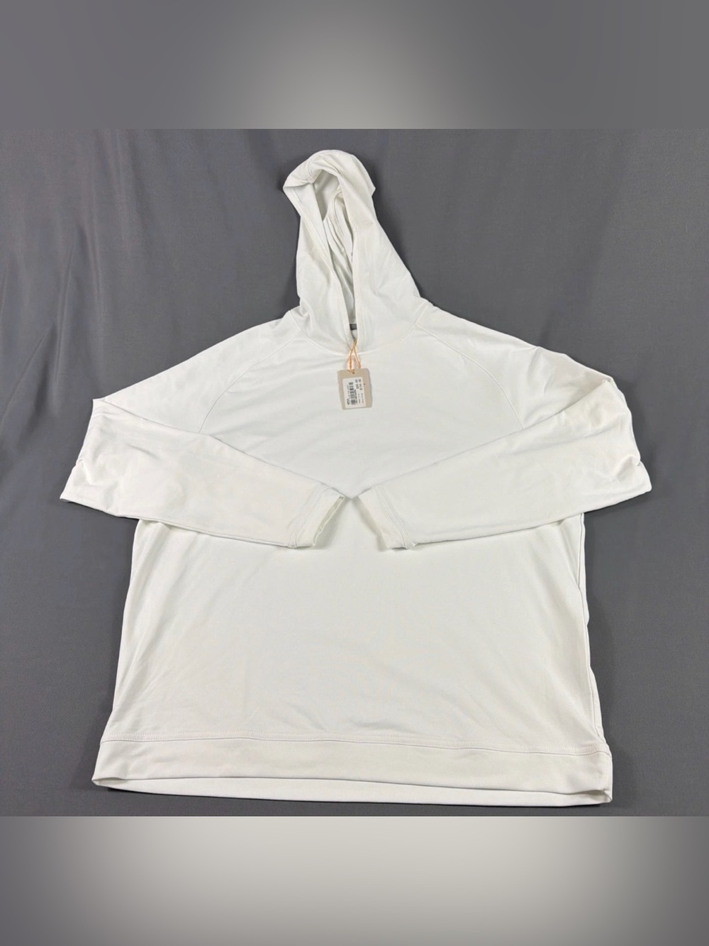 Peter Millar Golf Hoodie Crown Sport Sleeve Logo Large White Polyester MSRP $140
